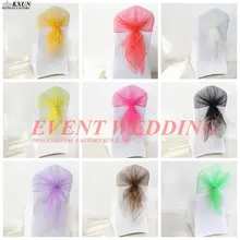 25 шт \ Лот 65x140 см органза крышка стула капюшон для спандекса крепежная створка стула украшение для свадьбы