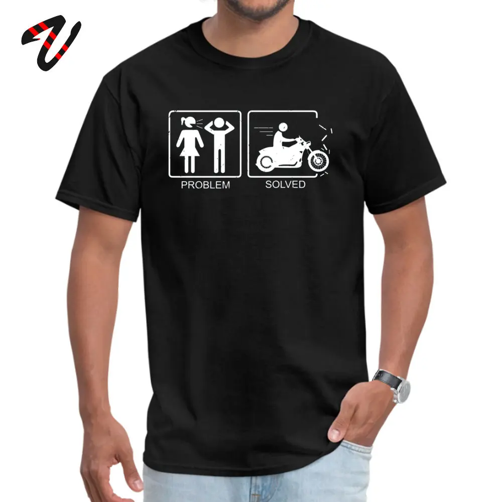 Men T Shirts Problem Solved Motorcycle Leisure Tops Tees Pure Cotton Round Neck Short Sleeve Customized Tee-Shirt Summer/Autumn Problem Solved Motorcycle19253 black