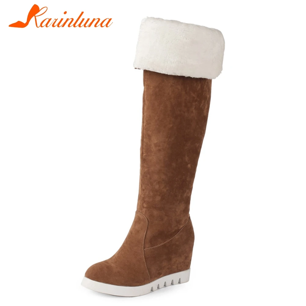

KARINLUNA New Fashion Solid Height Increasing Hot Sale Platform Shoes For Women Casual knee-high Boots 5 Colors