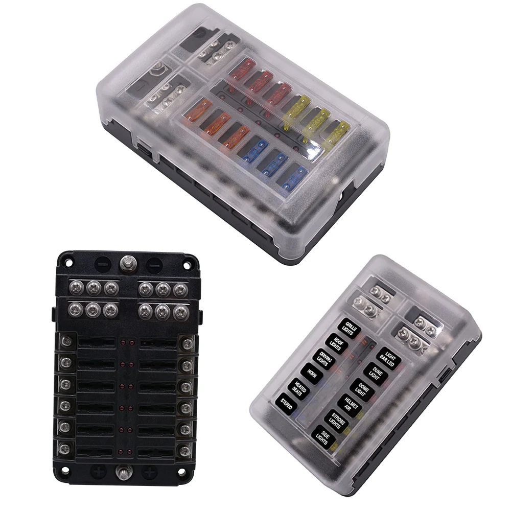Caixa de Fusível Prisioneiro com Luz Lâmina para Trik Wupp Plástico Capa Titular m5 Parafuso Indicadora Led 6 Maneiras Marinho Barco Carro Automático 12 v 32 22 Automóveis e motos
