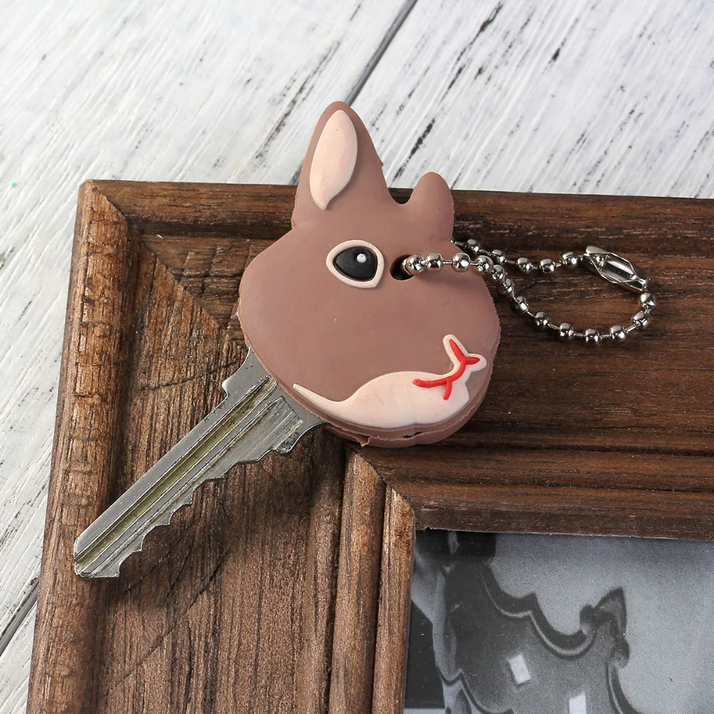 

Doreen Box PVC Key Caps Cat Dog Rabbit Pattern Multicolor Silver Ball Chain Charm Accessories For Women Girl Kids Key Cover,1PCs