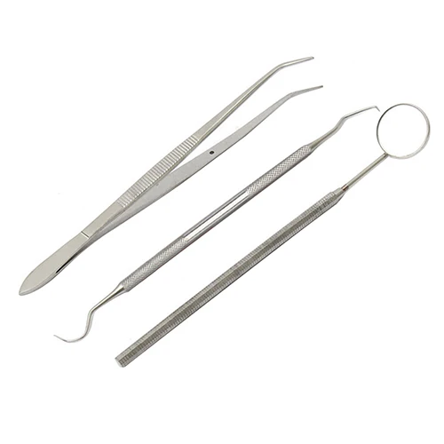 

3 Pcs Handle Dental Tool Pick Scaler Mirror Set Stainless Steel Teeth Clean 6YHQ 7GPX BGS2