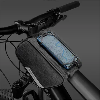 

Roswheel Essentials 121461 Waterproof Cycling Bike Bicycle Front Frame Top Tube Double Bag Pannier with 5.7in Phone Case Holder