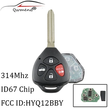 

3pcs*3+1Buttons 314Mhz ID67 chip Uncut Remote Key Fob For Toyota Camry 2007-2010 For Toyota Camry HYQ12BBY Keys