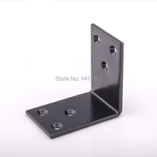 free shipping L black metal corner bracket iron furniture fitting thicken Connector hardware DIY part Reinforcement household