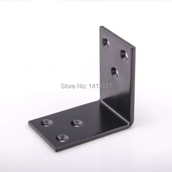 

free shipping L black metal corner bracket iron furniture fitting thicken Connector hardware DIY part Reinforcement household