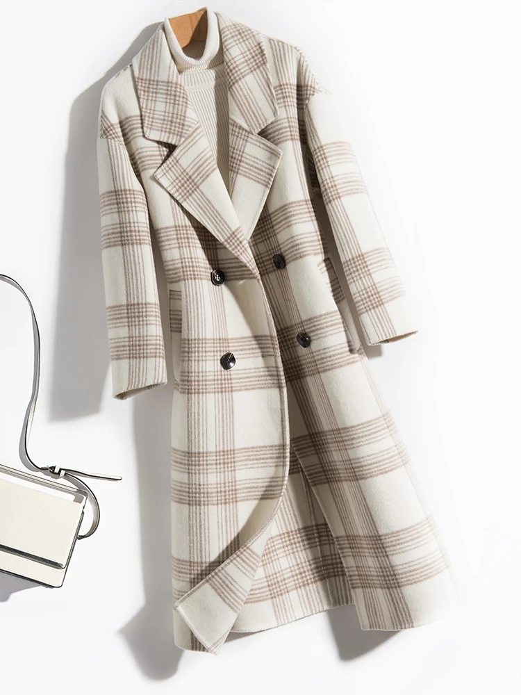 

2019Winter new fashion albaca double-sided wool coat cashmere coat