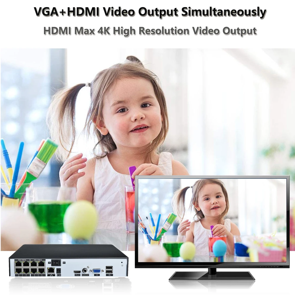 Камера видеонаблюдения Hamrolte 8 каналов POE NVR 4*5 Мп/8*4 Мп для IEEE802.3af 48 В IP система