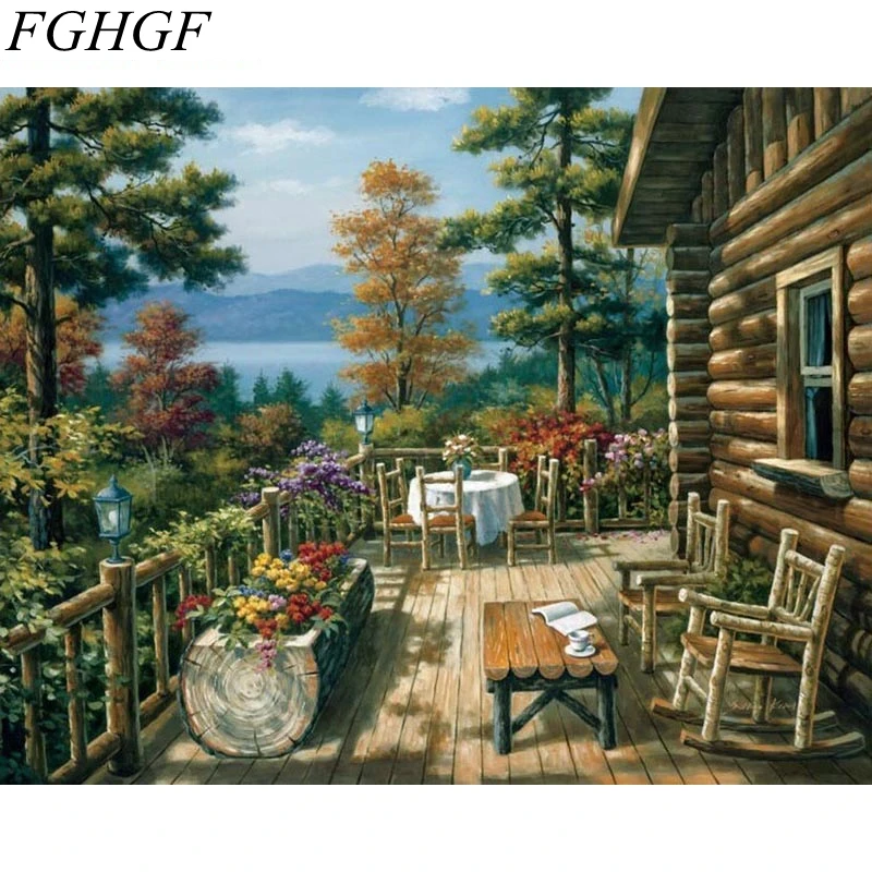 

FGHGF Frameless Sydney Opera House Landscape Diy Digital Oil Painting By Numbers Modern Wall Art Picture Unique