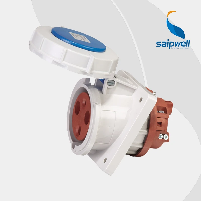 

IP67 3P 63A Industrial Use Power Socket / Panel Mounted Angle Socket for Cabinet (SP-2180)