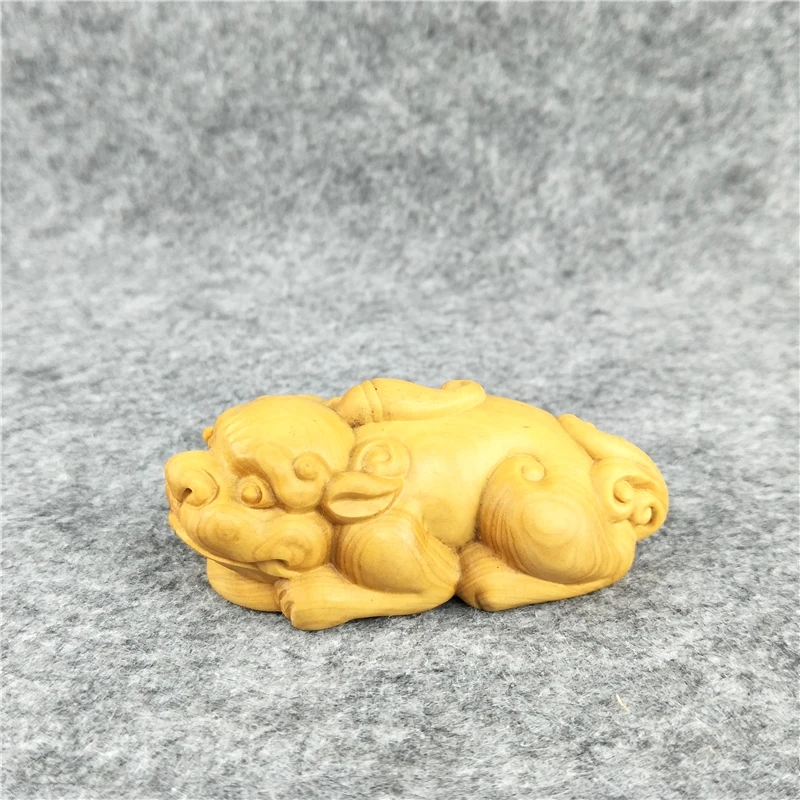 Handmade Boxwood carving beast Sculpture Home Decoration Crafts Wood ornaments  Home Decor Collection festival gift