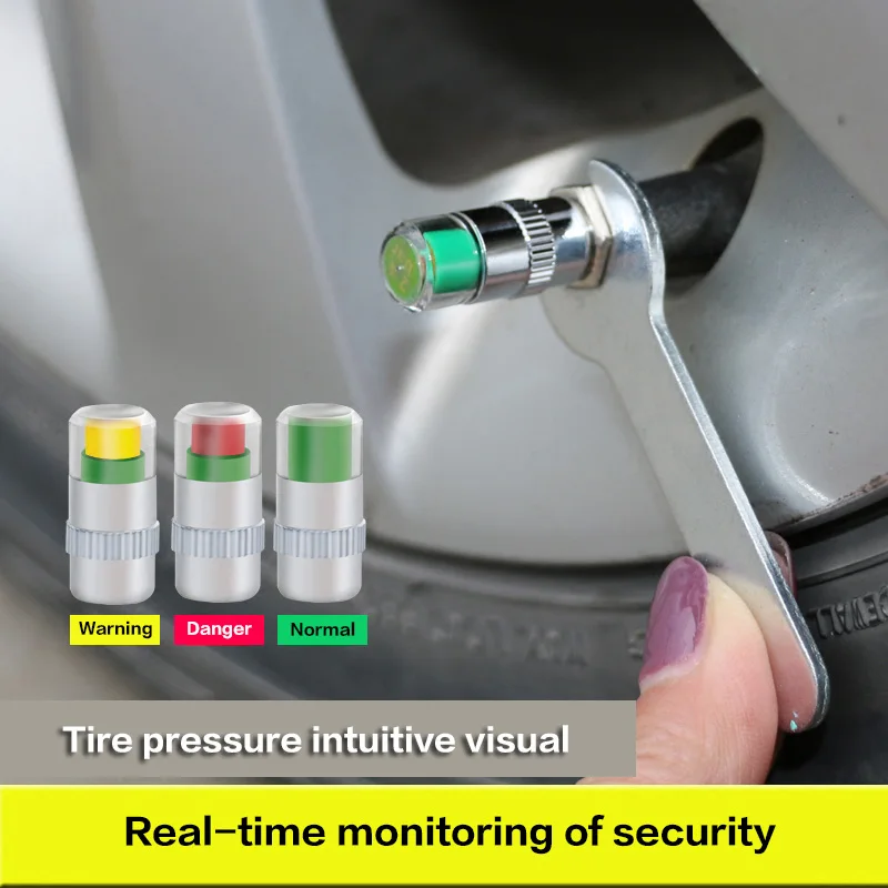 

4PCS Car Styling 2.4bar 36PSI Car Tyre Tire Pressure Valve Stem Caps Sensor Eye Air Alert Tire Pressure Monitoring Tools Kit