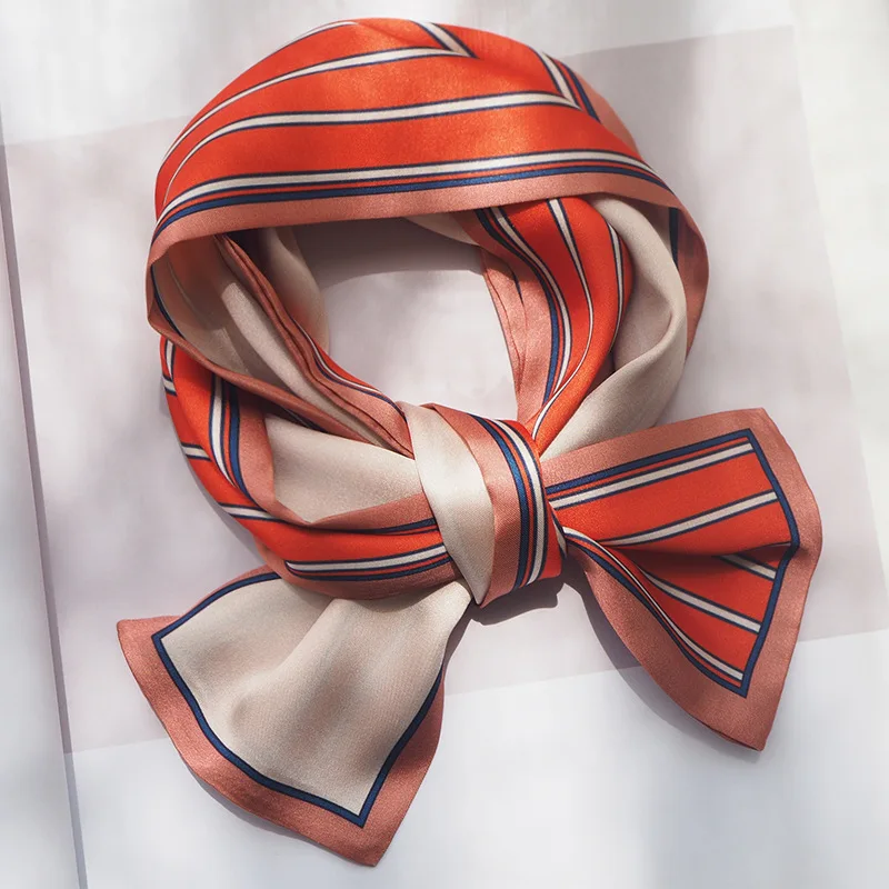 Тонкий длинный шелковый шарф в мелкий горошек, платок на шею, Женская бандана, элегантная женская повязка на голову - Цвет: 28