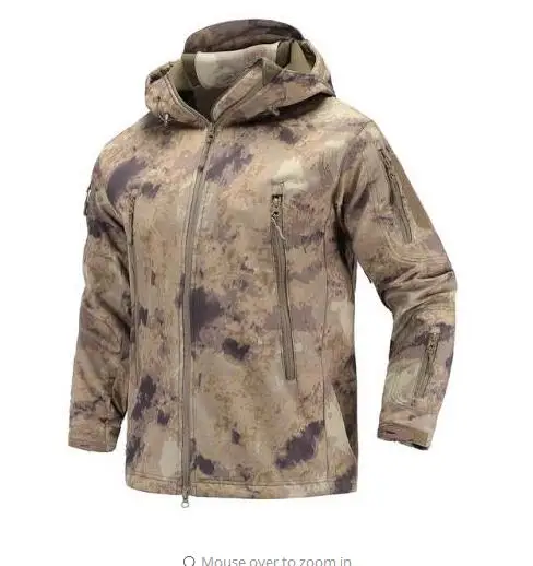 Мужская Водонепроницаемая дышащая камуфляжная тактическая куртка, зимняя куртка для велоспорта, альпинизма, пешего туризма, лыжного спорта, теплое флисовое ветрозащитное пальто - Цвет: AU