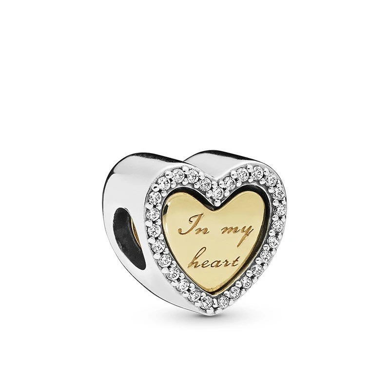 5PCS-New-Metal-Plated-Crystal-Silver-Gold-Heart-In-my-Heart-Spacer-Separable-Bead-Fit-DIY