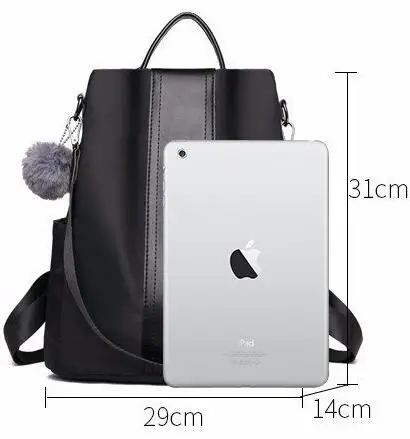 SMOOZA Высокое качество Оксфорд Анти-Вор женский рюкзак большой емкости мех мяч школьная сумка для подростков девочек мужские дорожные сумки