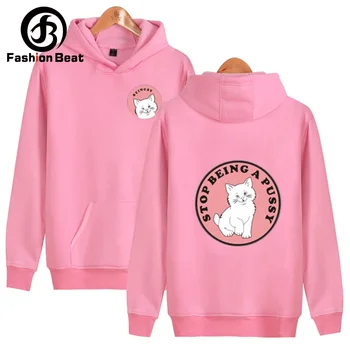 

Lovely Cat Hoodies Men Fashion Autumn Long Sleeves Kawaii Loose Cartoon Printed Hooded Drawstring Pocket Sweatshirt Winter Coat