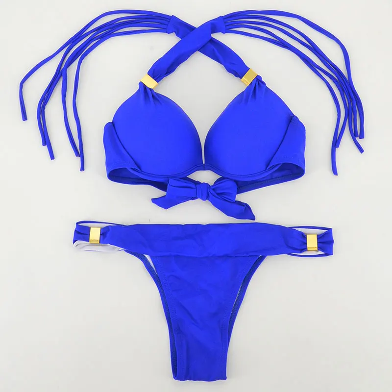 

Free Shipping Candy Color Women Bikini Sexy Bathing Suit Brazilian Swimwear Push Up Swimsuit Biquini Swimming Suit For Women