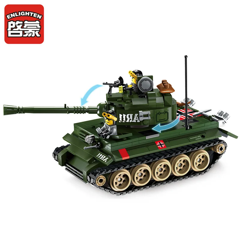 ENLIGHTEN City Военная война Тигр Танк контратака упражнения строительные блоки наборы