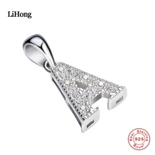 Ожерелье из стерлингового серебра 925 пробы 26 букв кулон ожерелье с цирконом AAA Кристалл женские модные ювелирные изделия