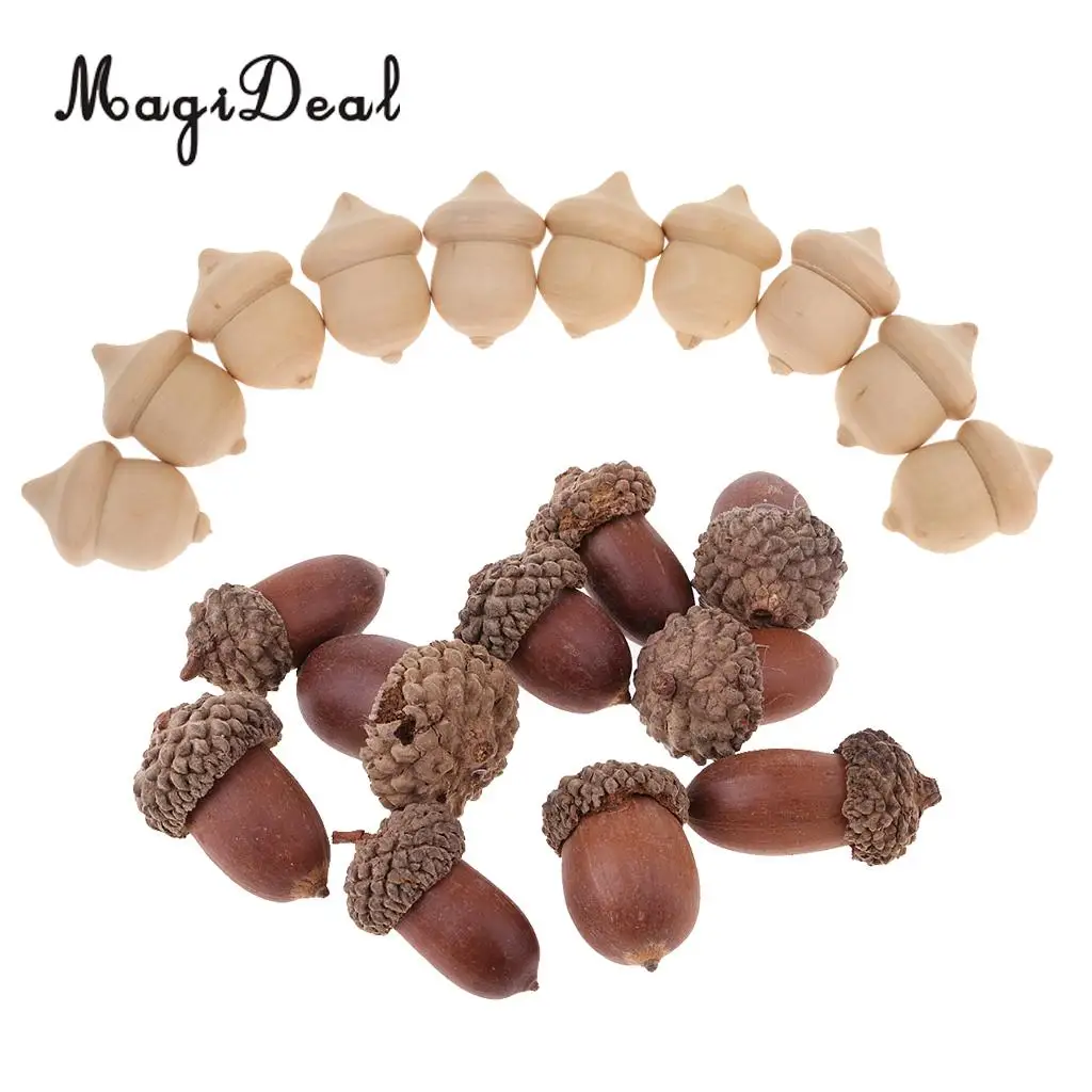 20pcs Natural Wood Acorns & Dried Acrons Table Ornament Accents Creative Home Christmas Decoration DIY 20pcs Natural Wood Acorns & Dried Acrons Table Ornament Accents Creative Home Christmas Decoration DIY