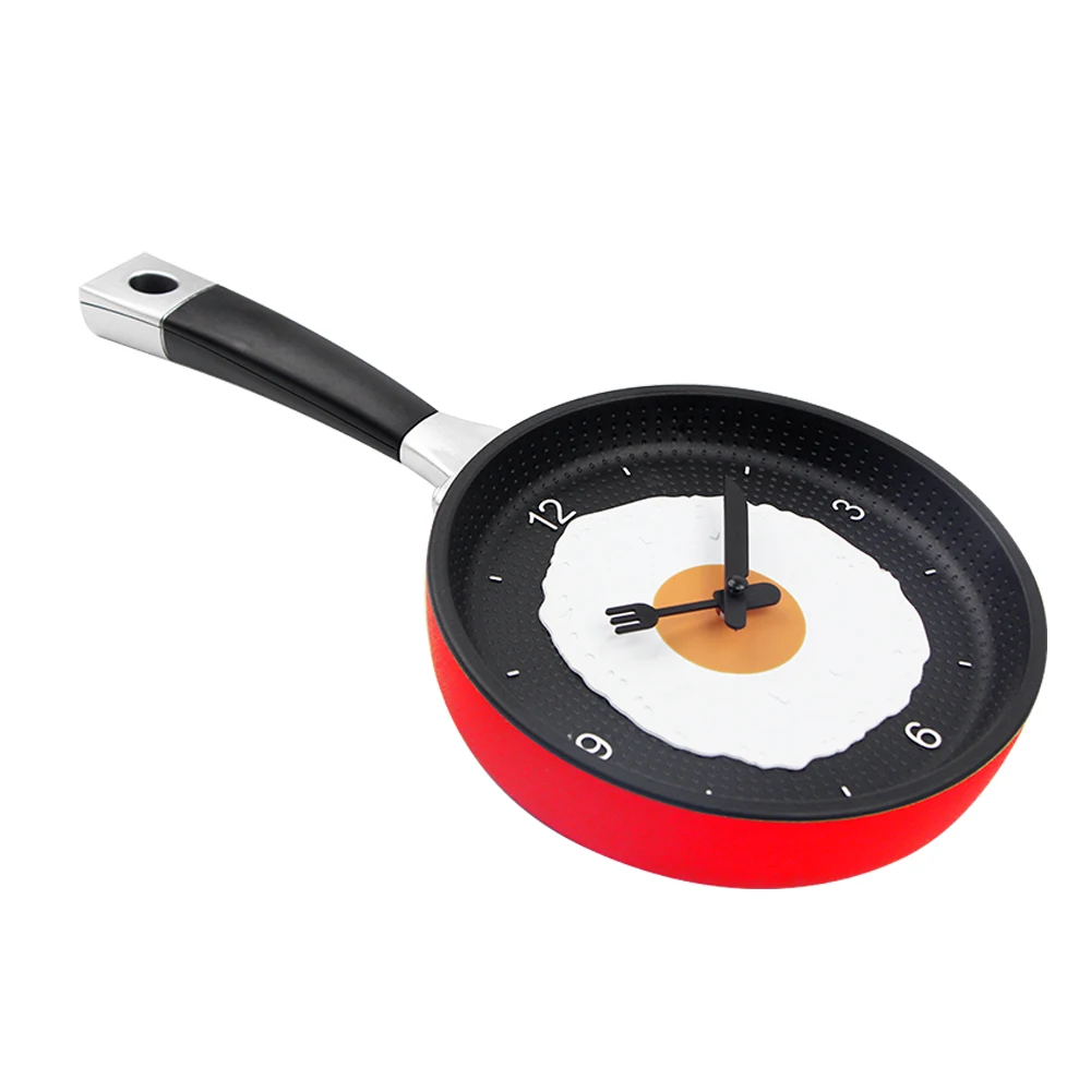 

Fried Pan Wall Clocks Plastic Kitchen Wall Clock for Home Decoration Lovely Design Quartz Time Clocks Horloge Murale