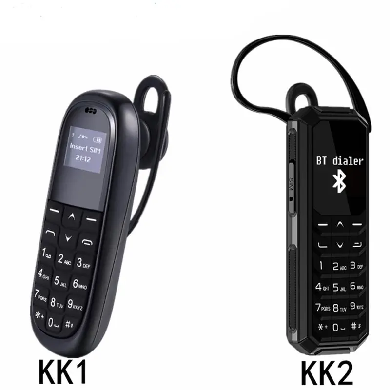 

Mini pocket mobile phone AEKU KK1 KK2 0.66inch Wireless Bluetooth Dialer Smallest cell phone magic Voice Russian keyboard