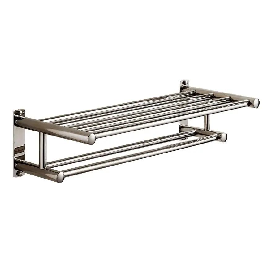 

AUSWIND Silver Foldable Modern Style Bath Towel Rack Bathroom Towel Holder Double Towel Shelf Bar Bathroom Accessories Sj19