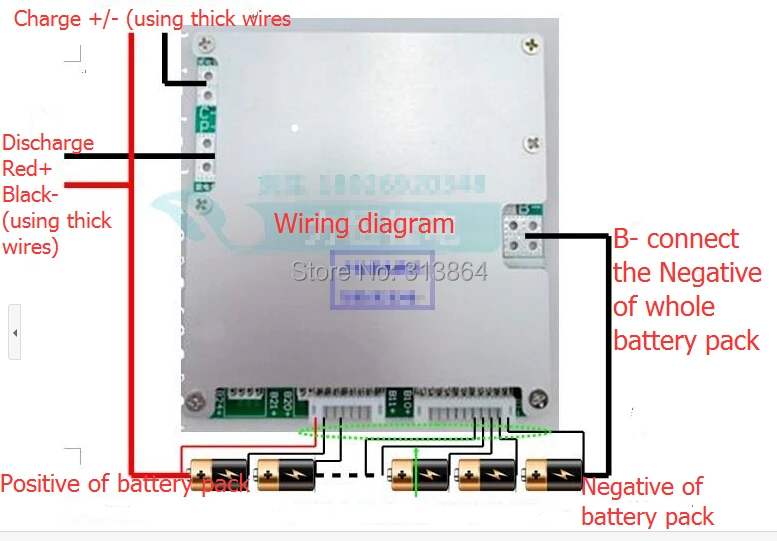 16S li-ion/Lipo батареи Защитная плата BMS система 60V(67,2 V) 50A непрерывный разряд E-bik использование