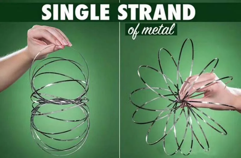 Arm slinky spring Flow Ring Kinetic Spring Toy 3D Sculpture Ring Multi Sensory Fidget Toy  (10)