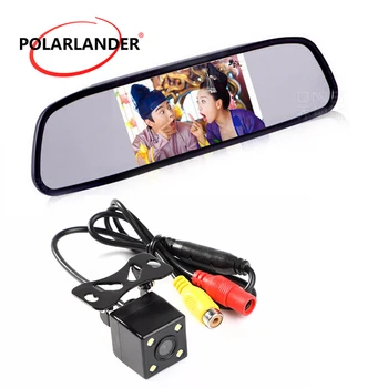 

Night Vision 4.3" Rearview Mirror Monitor Glass Lens Camera Car Rear View Camera Reversing CCD Car Parking Assistance HD Video