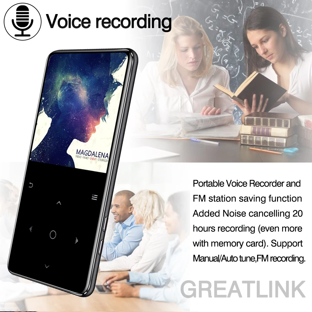 MP4 плеер Bluetooth 4 2 с динамиком наушники электронная книга FM радио видео Музыка HiFi