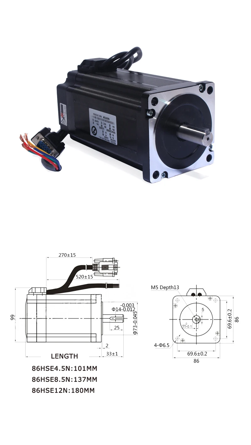 Nema 34 86 High-speed Closed-loop 8.5Nm Stepper Motor+ HB860MB Digital Display Servo Driver 8.5NM 86 Hybrid closed loop 2-phase