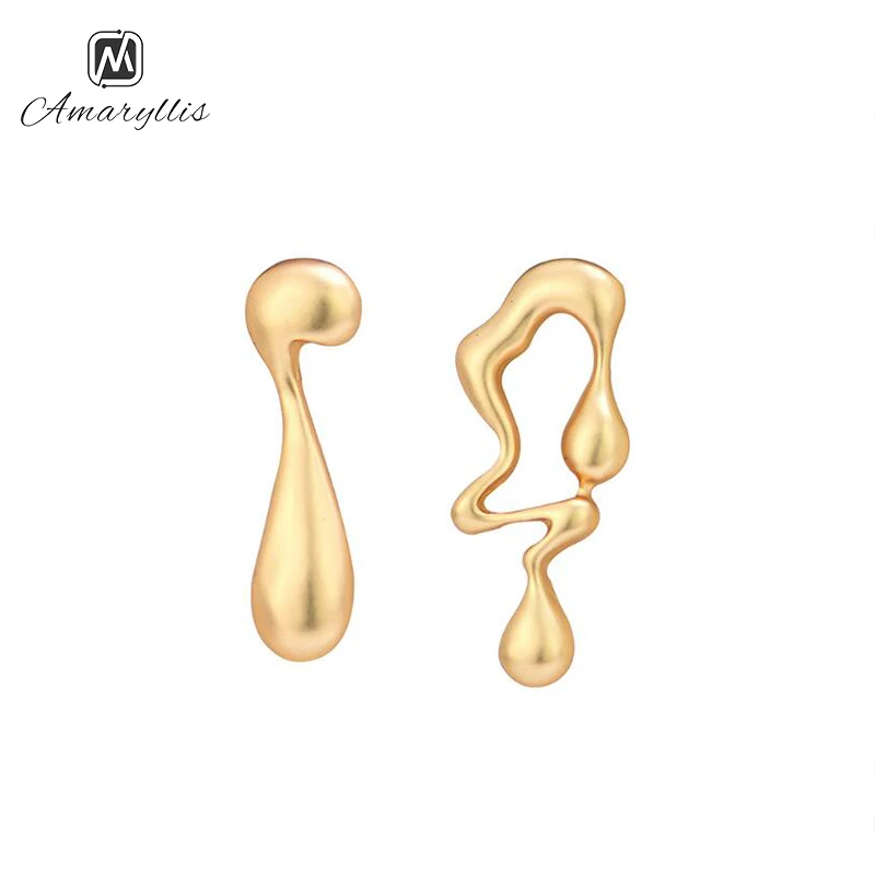 Amaiyllis Asymmetric Geometric Stud Earrings For Women Personality Alloy Post Vacation Party Simple Brincos | Украшения и