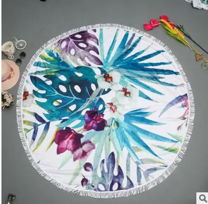 as pic 150X150 см круглый высококачественный банный полотенце, принтованное из микрофибры роскошное пляжное полотенце Rond Strandlaken круглое банное полотенце одеяло - Цвет: as pic