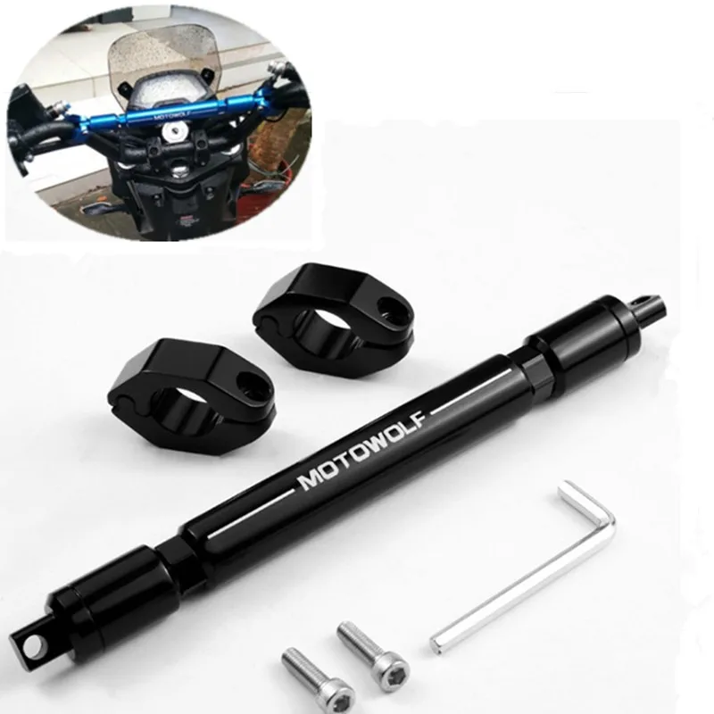 

Motorcycle Adjustable Extensible 7/8" 22mm Handlebar Cross Bar Steering Wheel Strengthen Balance Bar Universal For Honda Yamaha