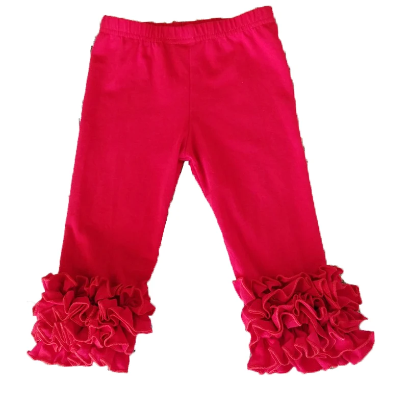 1 9years girl Ruffle Capris Pink knit ruffle boutique capris leggings