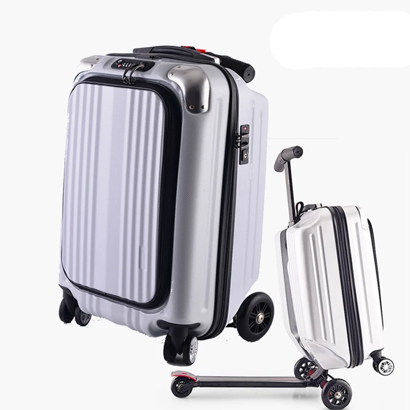 

BeaSumore Micro Scooter Skateboard Rolling Luggage Trolley Men Business Suitcase Wheels Travel Duffle Student Cabin Trunk