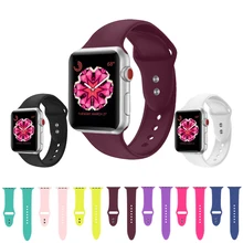 Силиконовый ремешок для Apple Watch 42 мм 38 мм iwatch 4 ремешка 44 мм 40 мм браслет с двойной пряжкой ремешок для часов Apple watch 4 3 2 1