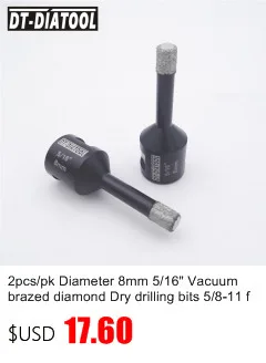 DT 2pcs Dia 1-1/8 "покрытый алмазами сухая дрель Core Bits 5/8-11 нитки 28 мм сверление бит отверстие пилы для керамических держатели для сверл мрамор