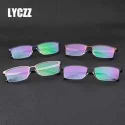 LYCZZ Бизнес глаз мужские очки с оптической оправой металлическая оправа для очков близорукость оправа для очков для мужчин винтажные оправы