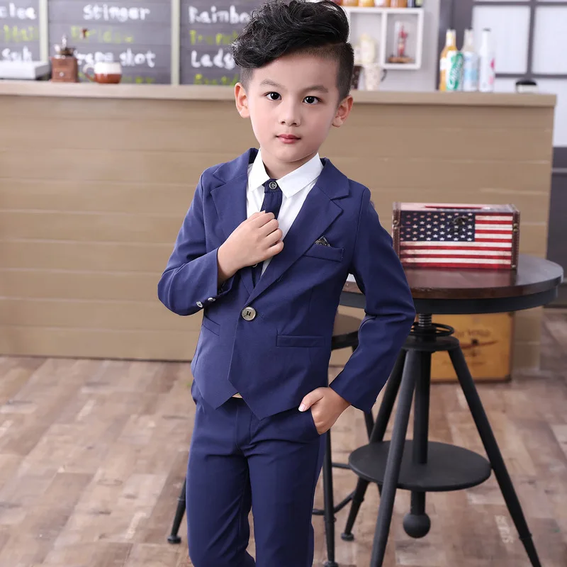 طفل الفتيان الدعاوى زي لصبي 2019 الخريف واحدة الصدر الاطفال الحلل الصبي دعوى رسمية ملابس زفاف القطن الأطفال الملابس