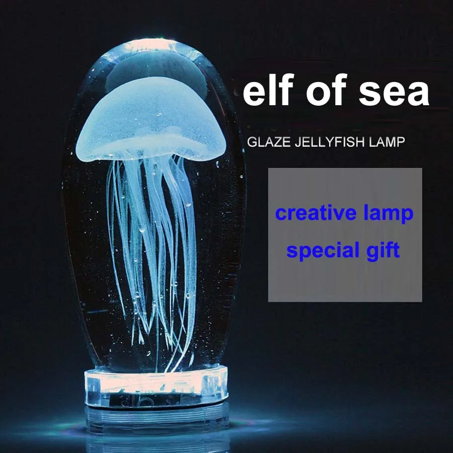 

Sea elf LED desk lamp remote control color changing night high quality glaze table light luminaria