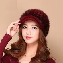 LIYAFUR женская натуральная вязаная норковая Мех животных зимние шапки Теплые