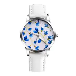 Relogio Feminino Мода 2018 г. Повседневное женские часы Фламинго цветок животных искусственная кожа ремешок кварцевые наручные часы подарок