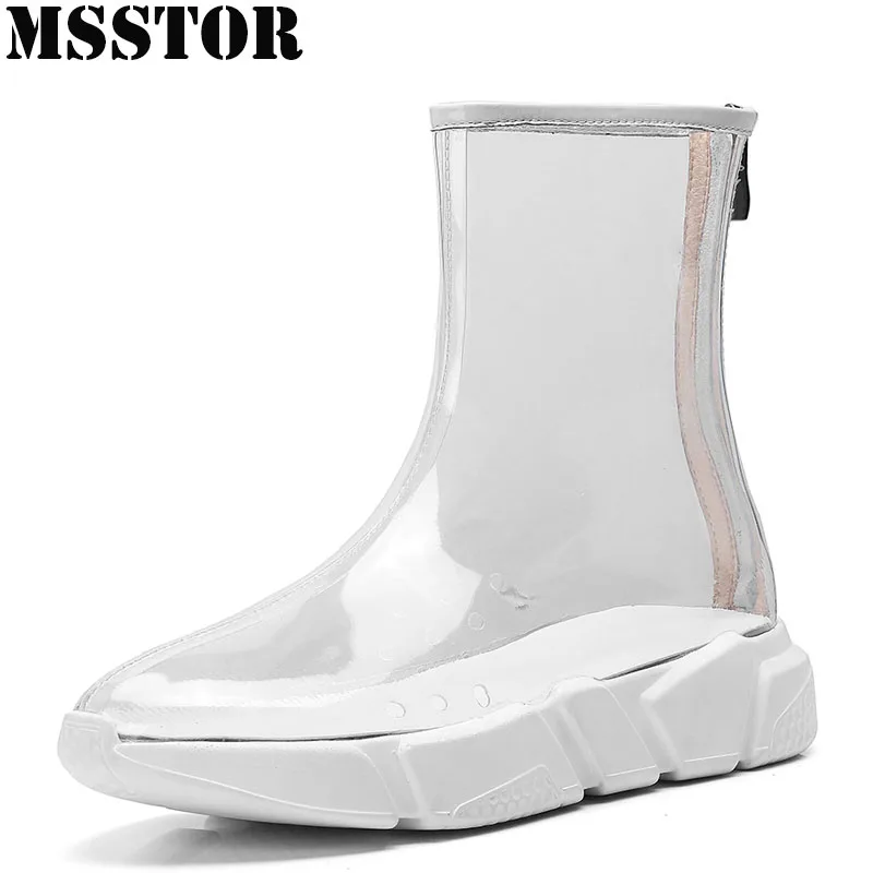 

MSSTOR 2018 New Transparent Ladies Sneakers Summer Breathable Sport Shoes Woman Brand Athletic Walking Run Women Running Shoes