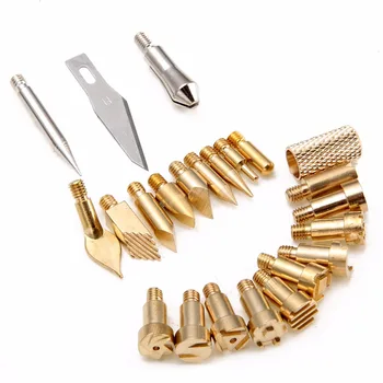 

22 Pieces Copper Wood Burning Pen Tip Stencil Soldering Iron Pyrography Working Carving Great For Metal Work Craft Home Mayitr