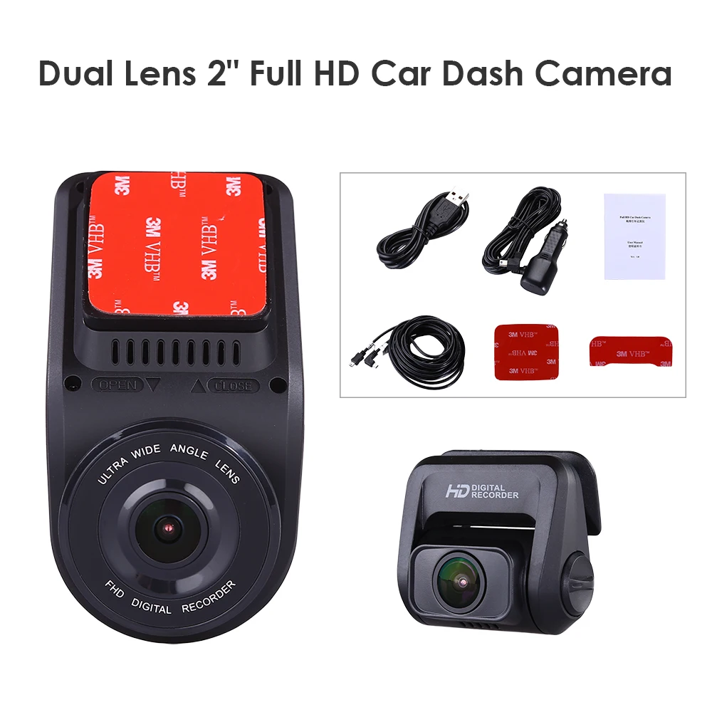 

T691C HD Digital Recorder Dual Lens 2" Car Dash Camera HDR 1080P Built-in GPS