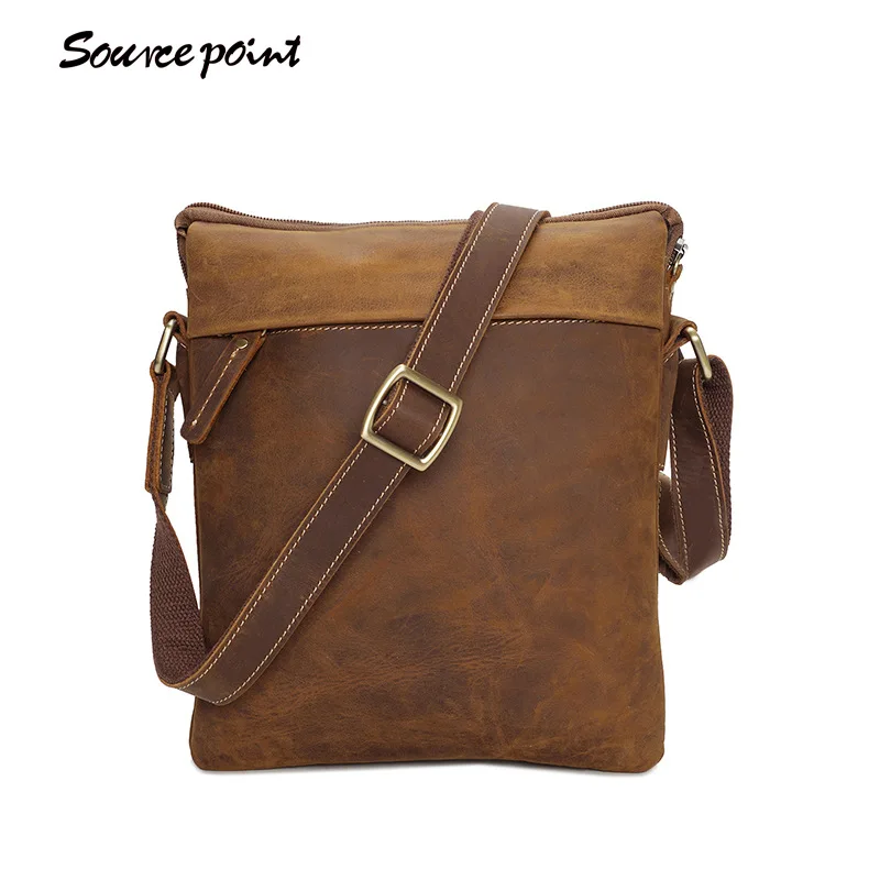 

YISHEN Men's Multifunctional Messenger Bags Crazy Horse Genuine Leather Male Crossbody Bags Fashion Retro Shoulder Bag YD-05305#