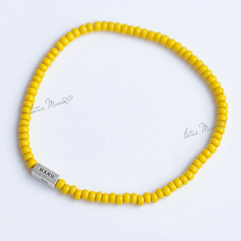 

Lotus Mann Yellow fidelity series of small silver lap bracelet beads in Africa